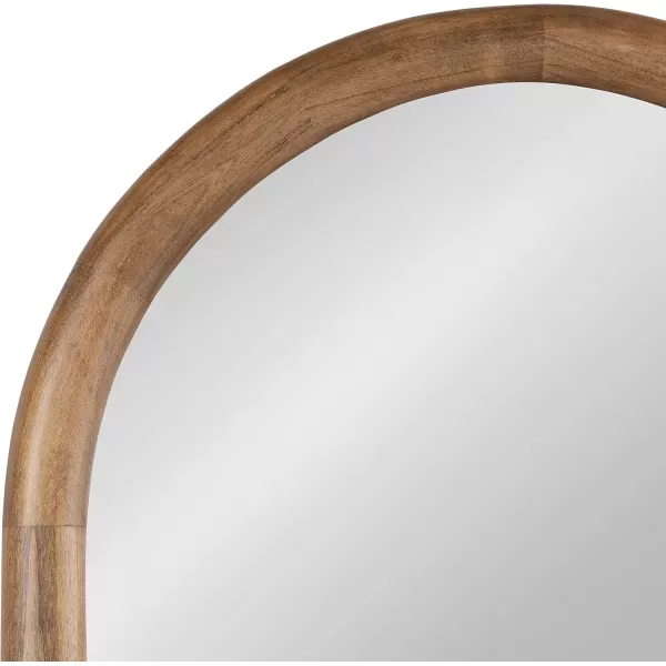 imageKate and Laurel Dessa Transitional Arched Wooden Wall Mirror 24 x 36 Natural Rustic Modern Arch Bathroom Vanity Mirror with Chunky Rounded Profile and Solid Poplar Wood FrameRustic Brown