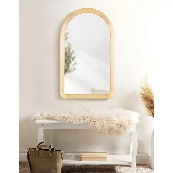 imageKate and Laurel Dessa Transitional Arched Wooden Wall Mirror 24 x 36 Natural Rustic Modern Arch Bathroom Vanity Mirror with Chunky Rounded Profile and Solid Poplar Wood FrameNatural