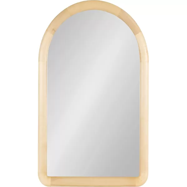 imageKate and Laurel Dessa Transitional Arched Wooden Wall Mirror 24 x 36 Natural Rustic Modern Arch Bathroom Vanity Mirror with Chunky Rounded Profile and Solid Poplar Wood FrameNatural