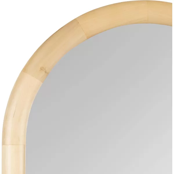 imageKate and Laurel Dessa Transitional Arched Wooden Wall Mirror 24 x 36 Natural Rustic Modern Arch Bathroom Vanity Mirror with Chunky Rounded Profile and Solid Poplar Wood FrameNatural