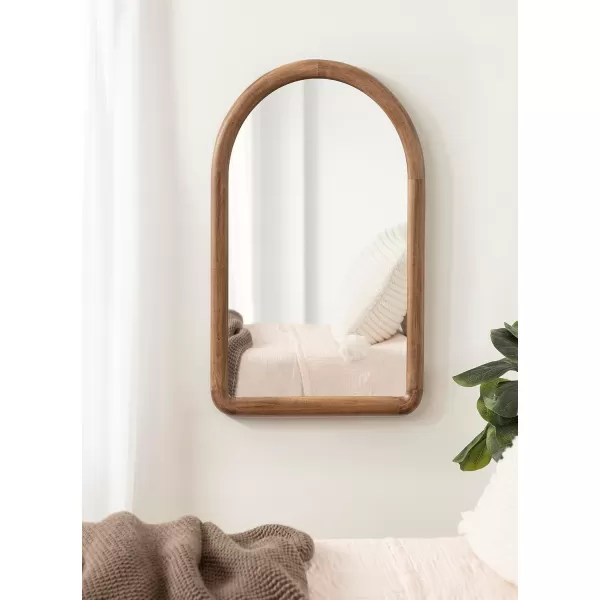 imageKate and Laurel Dessa Transitional Arched Wooden Wall Mirror 24 x 36 Natural Rustic Modern Arch Bathroom Vanity Mirror with Chunky Rounded Profile and Solid Poplar Wood FrameRustic Brown