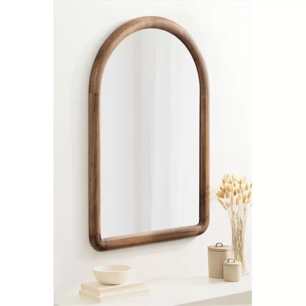 imageKate and Laurel Dessa Transitional Arched Wooden Wall Mirror 24 x 36 Natural Rustic Modern Arch Bathroom Vanity Mirror with Chunky Rounded Profile and Solid Poplar Wood FrameRustic Brown