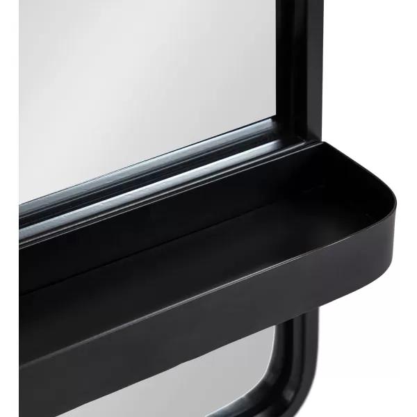 imageKate and Laurel Estero Modern Metal Rectangle Mirror with Rounded Shelf 20 x 34 Black Decorative Contemporary Rounded Rectangle Shelf Mirror for Living Room or Bedroom Storage and DisplayBlack