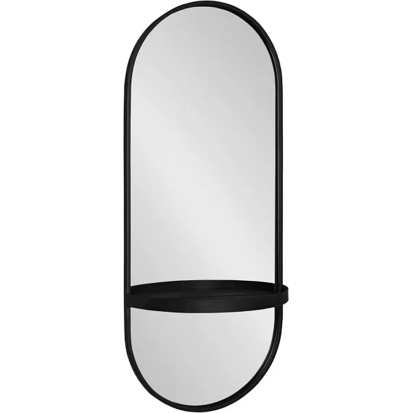 imageKate and Laurel Estero Modern Metal Wall Mirror with Shelf 11quot x 24quot Silver Chic Contemporary Wall AccentBlack