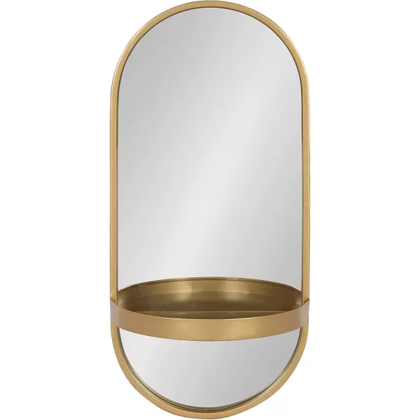 imageKate and Laurel Estero Modern Metal Wall Mirror with Shelf 11quot x 24quot Silver Chic Contemporary Wall AccentGold