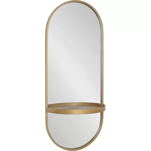 imageKate and Laurel Estero Modern Metal Wall Mirror with Shelf 11quot x 24quot Silver Chic Contemporary Wall AccentGold