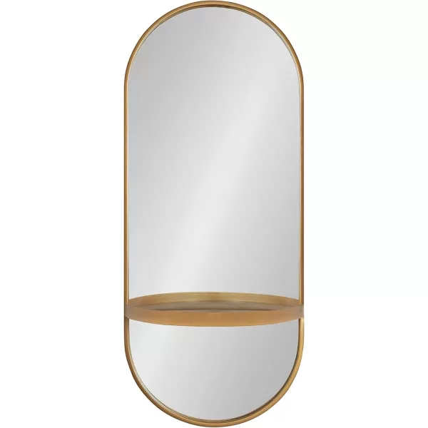 imageKate and Laurel Estero Modern Metal Wall Mirror with Shelf 11quot x 24quot Silver Chic Contemporary Wall AccentGold