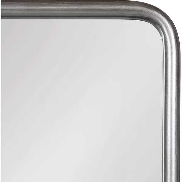 imageKate and Laurel Estero Modern Radius Rectangle Mirror with Shelf 18 x 30 Silver Chic Industrial Iron Mirror with Durable Shelf for Storage and DisplaySilver