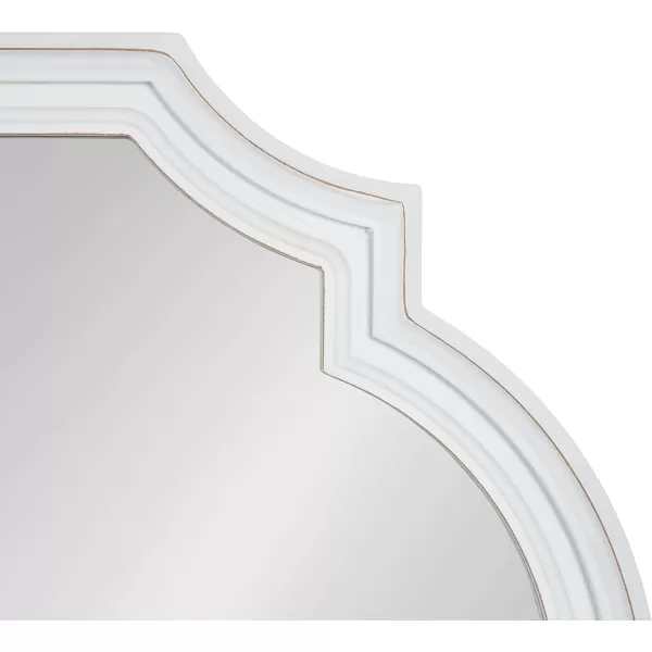 imageKate and Laurel Fairbourne Farmhouse Scalloped Panel Wall Mirror 20 x 42 Distressed White Traditional Tall Decorative Mirror with Elegant Scalloped Edge for Sleek Coastal Home DecorWhite