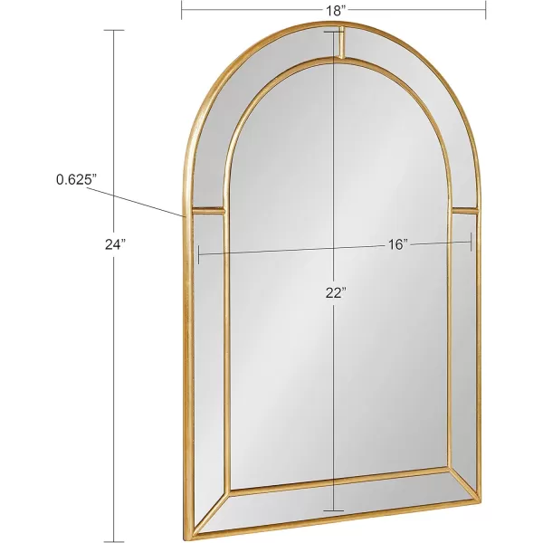 imageKate and Laurel Fairbrook Transitional Arched Wall Mirror 18 x 24 Gold Sophisticated Glam Mirror Decor for Wall