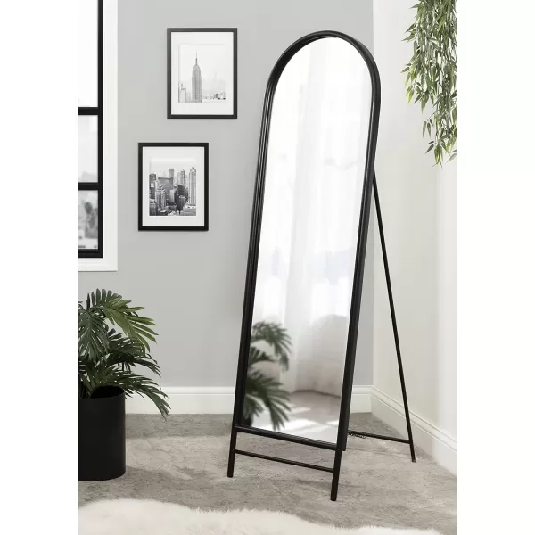 imageKate and Laurel Gabrill Glam Easel Free Standing Mirror 18 x 58 Antique Gold Decorative Full Length Mirror with Arch ShapeBlack