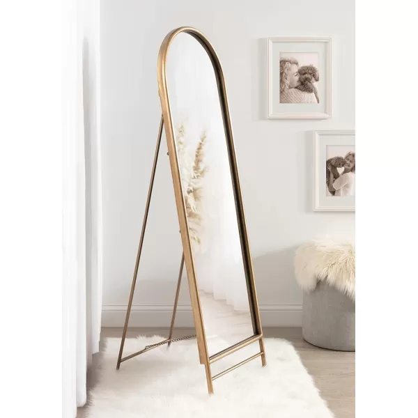 imageKate and Laurel Gabrill Glam Easel Free Standing Mirror 18 x 58 Antique Gold Decorative Full Length Mirror with Arch ShapeGold