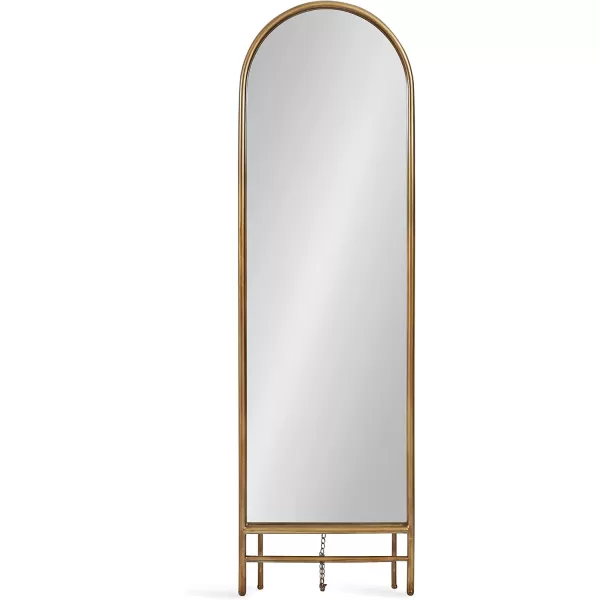 imageKate and Laurel Gabrill Glam Easel Free Standing Mirror 18 x 58 Antique Gold Decorative Full Length Mirror with Arch ShapeGold