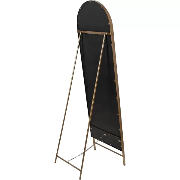 imageKate and Laurel Gabrill Glam Easel Free Standing Mirror 18 x 58 Antique Gold Decorative Full Length Mirror with Arch ShapeGold