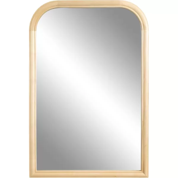 imageKate and Laurel Glenby MidCentury Modern Arch Wall Mirror 24 x 36 Natural Wood Wooden Arched Bathroom Mirror with Rounded and Stepped Frame ProfileNatural