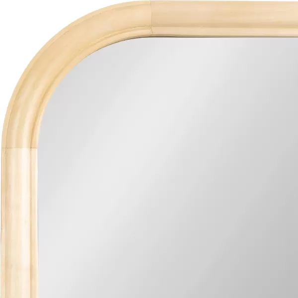 imageKate and Laurel Glenby MidCentury Modern Arch Wall Mirror 24 x 36 Natural Wood Wooden Arched Bathroom Mirror with Rounded and Stepped Frame ProfileNatural