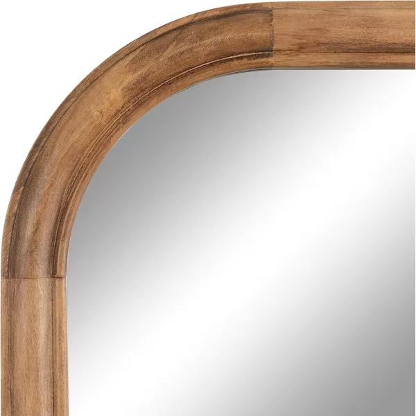 imageKate and Laurel Glenby MidCentury Modern Arch Wall Mirror 24 x 36 Natural Wood Wooden Arched Bathroom Mirror with Rounded and Stepped Frame ProfileRustic Brown