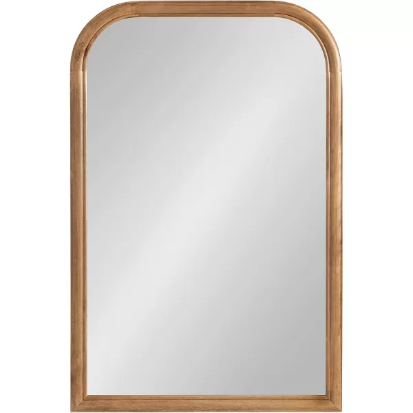 imageKate and Laurel Glenby MidCentury Modern Arch Wall Mirror 24 x 36 Natural Wood Wooden Arched Bathroom Mirror with Rounded and Stepped Frame ProfileRustic Brown