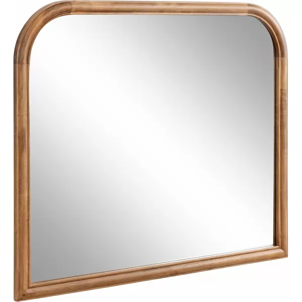 imageKate and Laurel Glenby MidCentury Modern Arch Wall Mirror 24 x 36 Natural Wood Wooden Arched Bathroom Mirror with Rounded and Stepped Frame ProfileRustic Brown