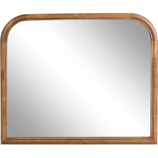 imageKate and Laurel Glenby MidCentury Modern Arch Wall Mirror 24 x 36 Natural Wood Wooden Arched Bathroom Mirror with Rounded and Stepped Frame ProfileRustic Brown