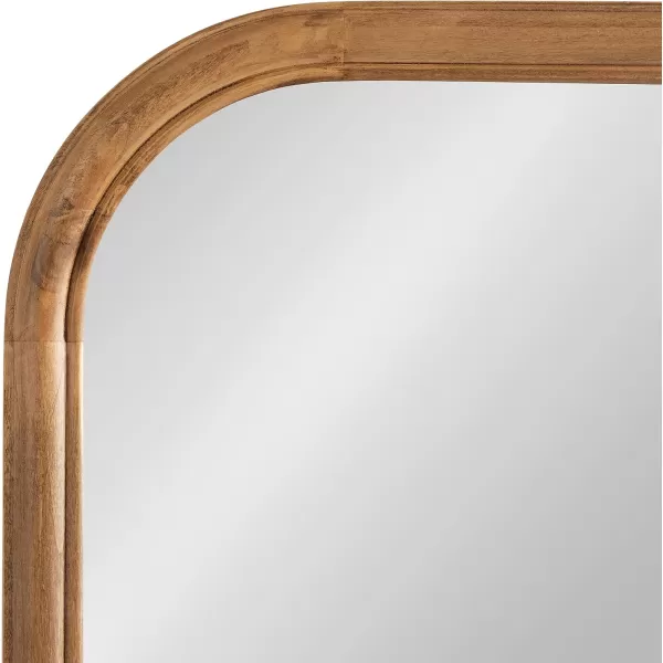 imageKate and Laurel Glenby MidCentury Modern Arch Wall Mirror 24 x 36 Natural Wood Wooden Arched Bathroom Mirror with Rounded and Stepped Frame ProfileRustic Brown