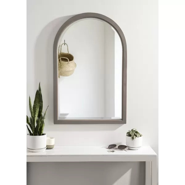 imageKate and Laurel Hogan Farmhouse Arched Wall Mirror 20 x 30 Gray Decorative Coastal Mirror for Wall DecorGrey