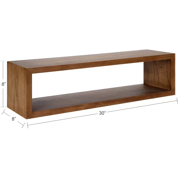 imageKate and Laurel Holt Modern Floating Wood Wall Shelf 30 x 8 Rustic Brown Chic Rectangular Floating Wood Console for WallRustic Brown