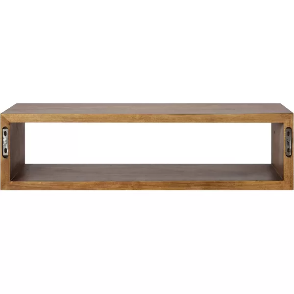 imageKate and Laurel Holt Modern Floating Wood Wall Shelf 30 x 8 Rustic Brown Chic Rectangular Floating Wood Console for WallRustic Brown