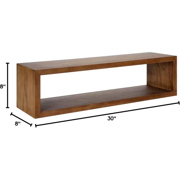 imageKate and Laurel Holt Modern Floating Wood Wall Shelf 30 x 8 Rustic Brown Chic Rectangular Floating Wood Console for WallRustic Brown