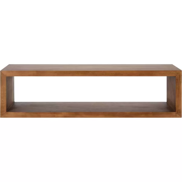 imageKate and Laurel Holt Modern Floating Wood Wall Shelf 30 x 8 Rustic Brown Chic Rectangular Floating Wood Console for WallRustic Brown