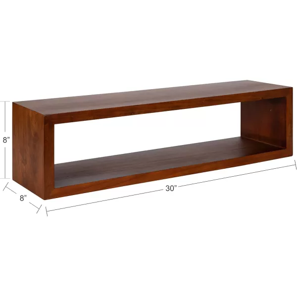 imageKate and Laurel Holt Modern Floating Wood Wall Shelf 30 x 8 Rustic Brown Chic Rectangular Floating Wood Console for WallWalnut Brown