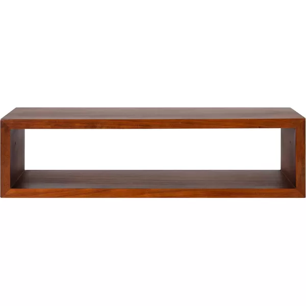 imageKate and Laurel Holt Modern Floating Wood Wall Shelf 30 x 8 Rustic Brown Chic Rectangular Floating Wood Console for WallWalnut Brown