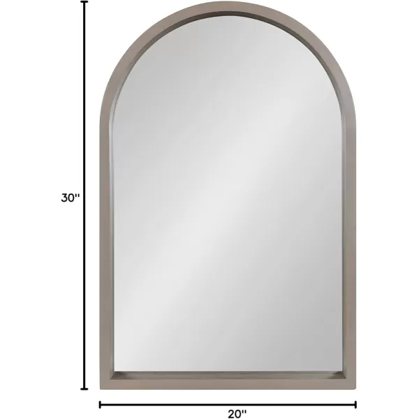 imageKate and Laurel Hutton Farmhouse Wood Arched Mirror 20 x 30 Gray Decorative Modern Large Arch Mirror with Deep Profile and Graywash Finish for WallGrey