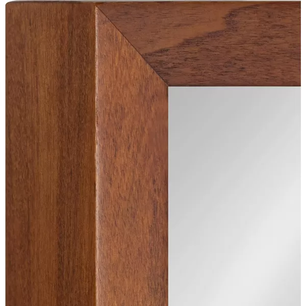 imageKate and Laurel Hutton Modern Wood Framed Mirror with Ledge Shelf 18 x 24 Walnut Brown Chic MidCentury Mirrors for WallWalnut Brown