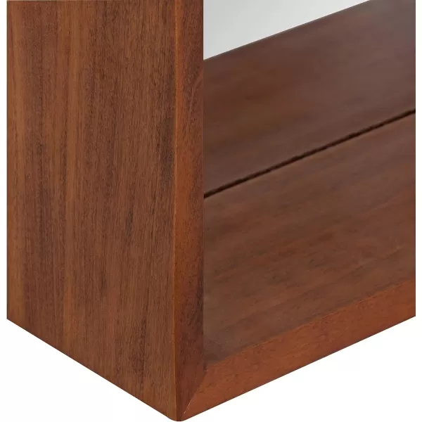 imageKate and Laurel Hutton Modern Wood Framed Mirror with Ledge Shelf 18 x 24 Walnut Brown Chic MidCentury Mirrors for WallWalnut Brown