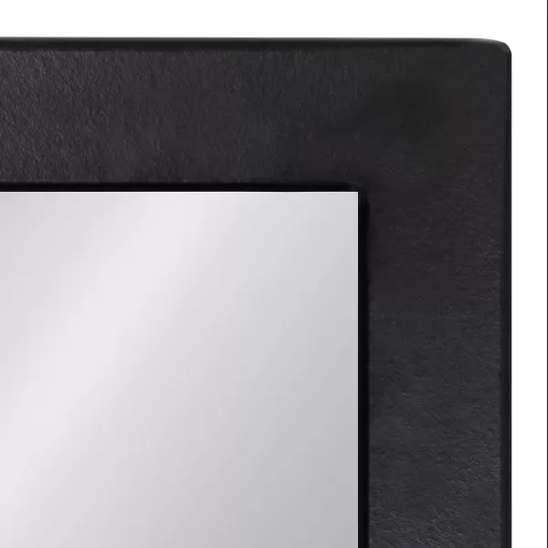 imageKate and Laurel Jackson Modern Metal Framed Wall Mirror with Shelf 22 x 29 Black Chic Rectangle Mirror for WallSolid Black