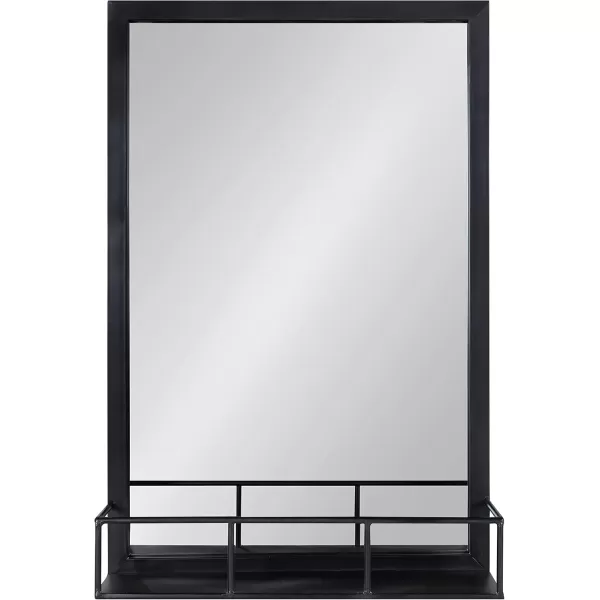 imageKate and Laurel Jackson Modern Mirror with Shelf 20 x 30 Black Decorative Mirror with Transitional Style and Additional Storage