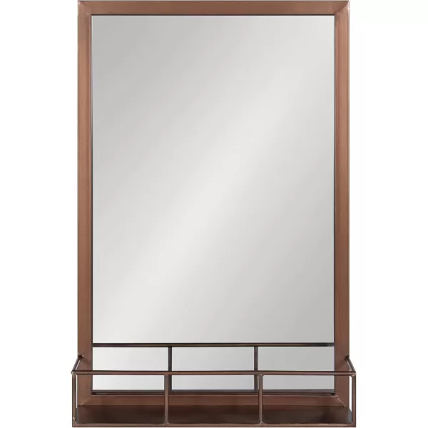 imageKate and Laurel Jackson Modern Mirror with Shelf 20 x 30 Bronze Decorative Mirror with Transitional Style and Additional Storage