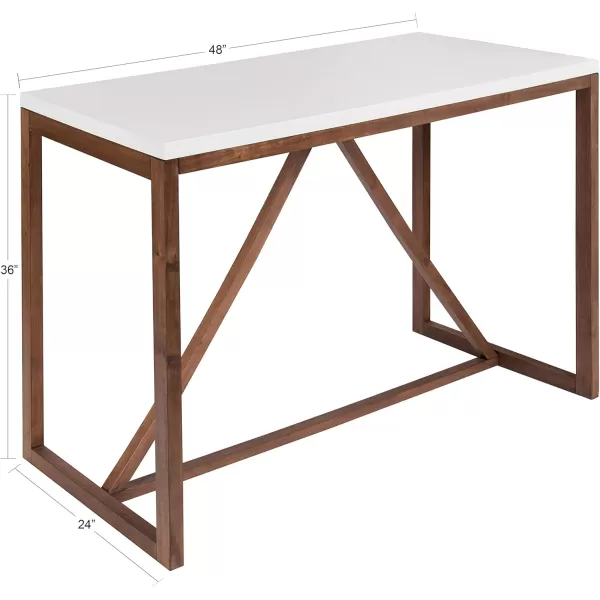 imageKate and Laurel Kaya 36Inch Tall PubBar Table TwoToned Wood White and BlackWalnut Brown