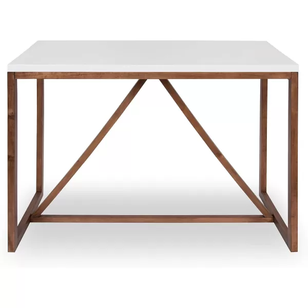 imageKate and Laurel Kaya 36Inch Tall PubBar Table TwoToned Wood White and BlackWalnut Brown