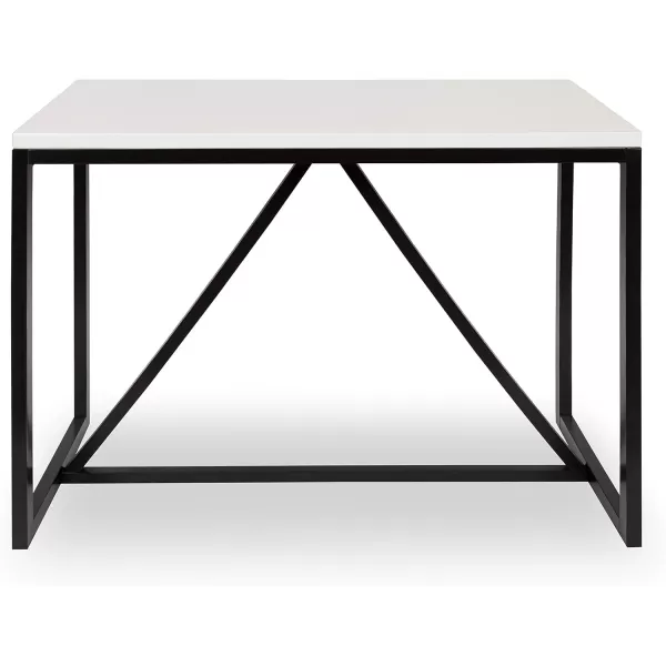 imageKate and Laurel Kaya 36Inch Tall PubBar Table TwoToned Wood White and BlackWhiteBlack