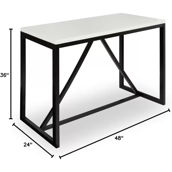 imageKate and Laurel Kaya 36Inch Tall PubBar Table TwoToned Wood White and BlackWhiteBlack
