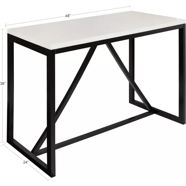 imageKate and Laurel Kaya 36Inch Tall PubBar Table TwoToned Wood White and BlackWhiteBlack