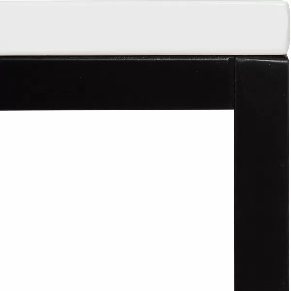 imageKate and Laurel Kaya 36Inch Tall PubBar Table TwoToned Wood White and BlackWhiteBlack
