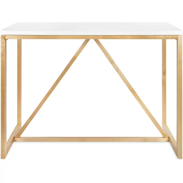 imageKate and Laurel Kaya 36Inch Tall PubBar Table TwoToned Wood White and BlackWhiteNatural
