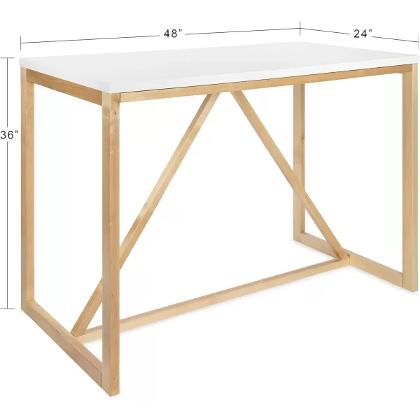 imageKate and Laurel Kaya 36Inch Tall PubBar Table TwoToned Wood White and BlackWhiteNatural