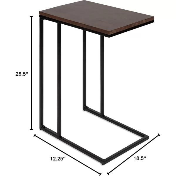 imageKate and Laurel Lockridge Modern CShape End Table 19 x 12 x 27 Rustic Brown and Black Decorative Minimalist Accent Table for Storage and DisplayDark Walnut Brown