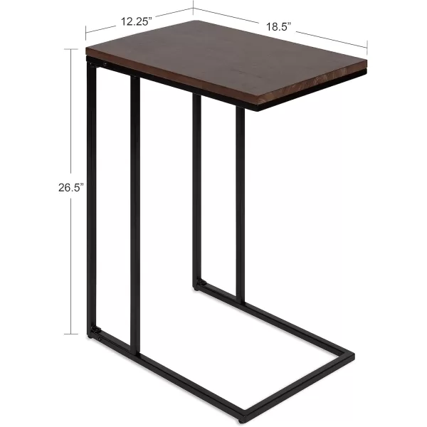 imageKate and Laurel Lockridge Modern CShape End Table 19 x 12 x 27 Rustic Brown and Black Decorative Minimalist Accent Table for Storage and DisplayDark Walnut Brown