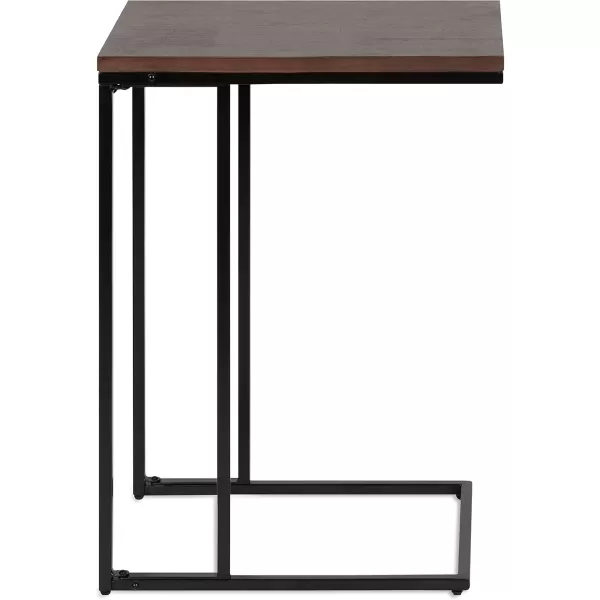 imageKate and Laurel Lockridge Modern CShape End Table 19 x 12 x 27 Rustic Brown and Black Decorative Minimalist Accent Table for Storage and DisplayDark Walnut Brown