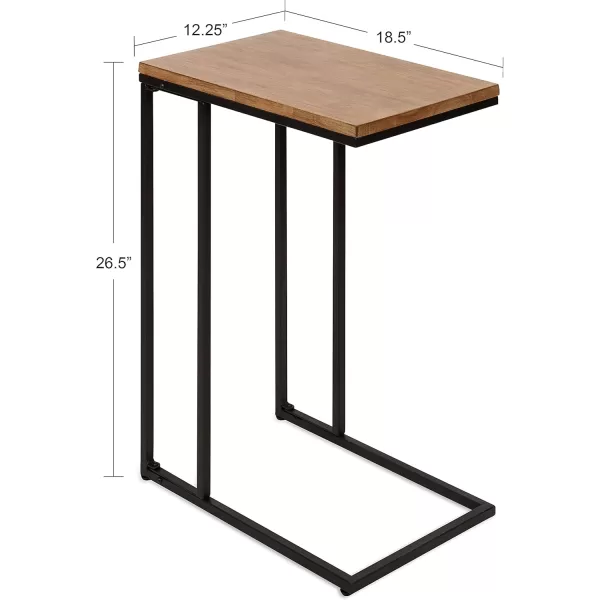 imageKate and Laurel Lockridge Modern CShape End Table 19 x 12 x 27 Rustic Brown and Black Decorative Minimalist Accent Table for Storage and DisplayRustic BrownBlack